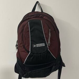 REI Black & Maroon Backpack Adventure Hiking Camping Backpack Lightweight